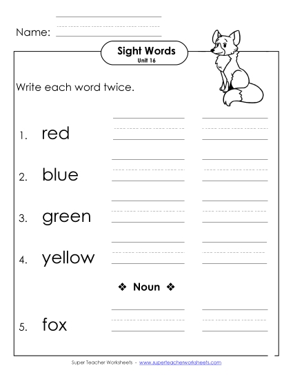 Worksheets - Write Twice (Unit 16) (Printable PDF Worksheet)
