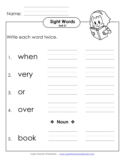 Worksheets - Write Twice (Unit 21) (Printable PDF Worksheet)