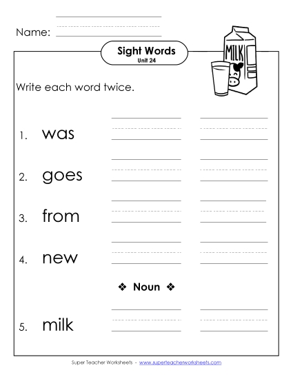 Worksheets - Write Twice (Unit 24) (Printable PDF Worksheet)