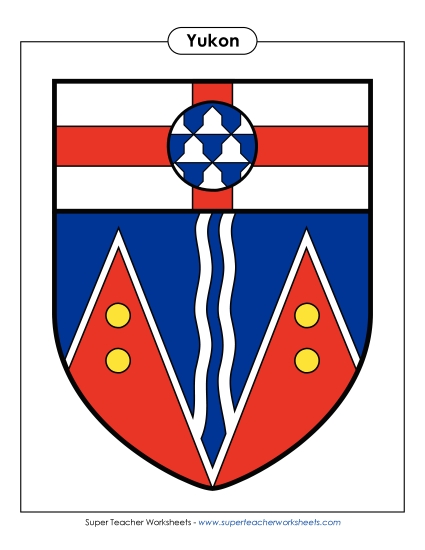 Flag and Coat of Arms - Yukon Escutcheon (Full Colour) (Printable PDF Worksheet)