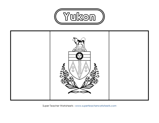 Flag and Coat of Arms - Yukon Flag (Black & White) (Printable PDF Worksheet)