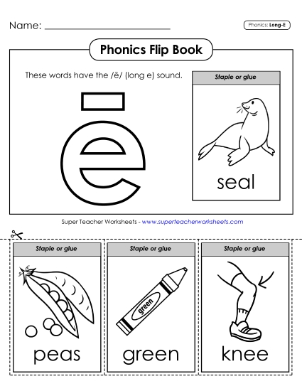 Phonics Flip Book (Long E Words)