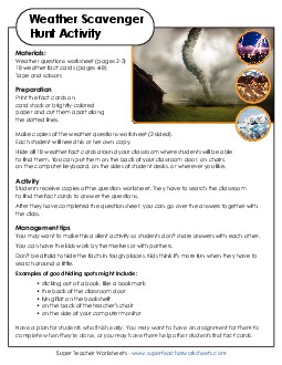Weather Scavenger Hunt 3rd Grade Science Worksheet