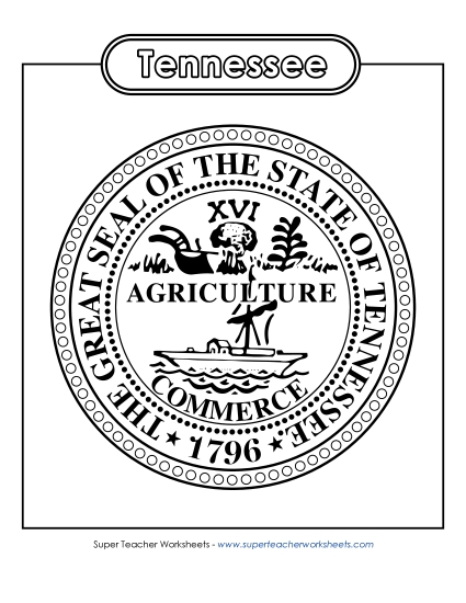Tennessee State Seal (Black & White)