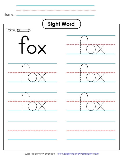 Trace the Word: Fox