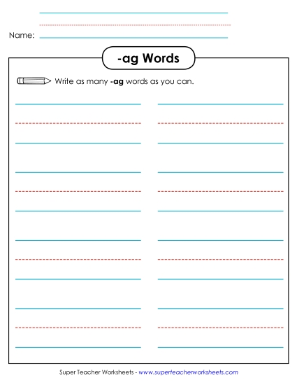 Brainstorm and Write (-ag)