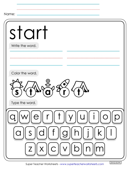 Write, Color, Type: Start