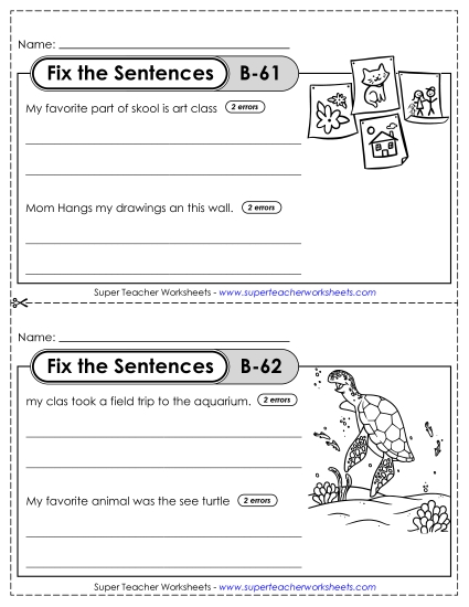 Fix the Sentences B-61 through B-65