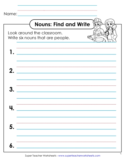 Nouns: Find and Write (People)