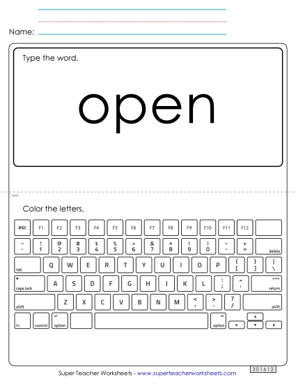 Type the Word: Open
