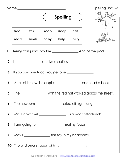 Spelling Sentences (B-7)