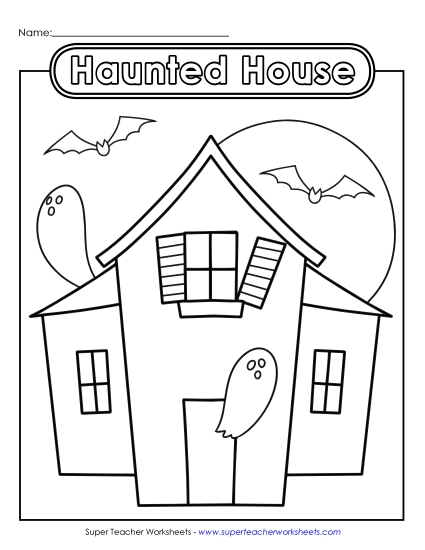 Old Haunted House Halloween Worksheet