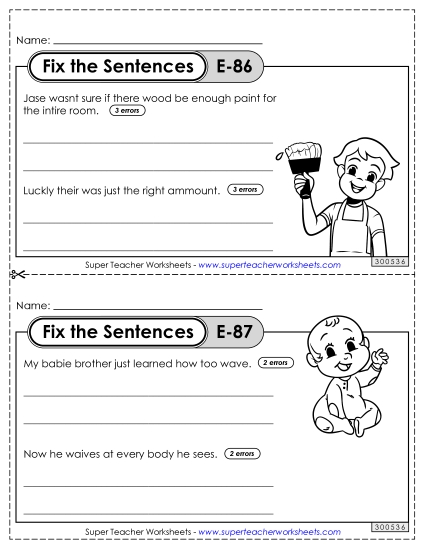 Fix the Sentences E-86 through E-90