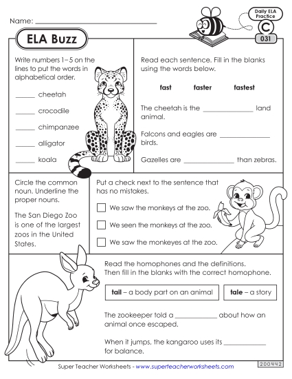ELA Buzz: Week 7<br>Worksheets 31 through 35