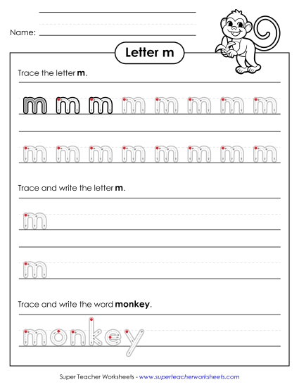 Lowercase m (Outlined Letters)