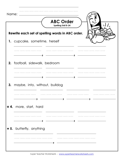 ABC Order - Word Sets (B-24)