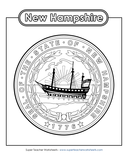 New Hampshire State Seal (Black & White)