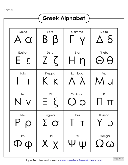 Greek Alphabet