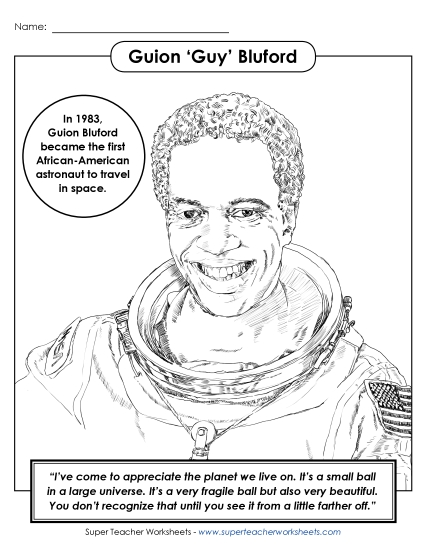 Guy Bluford - Coloring Page
