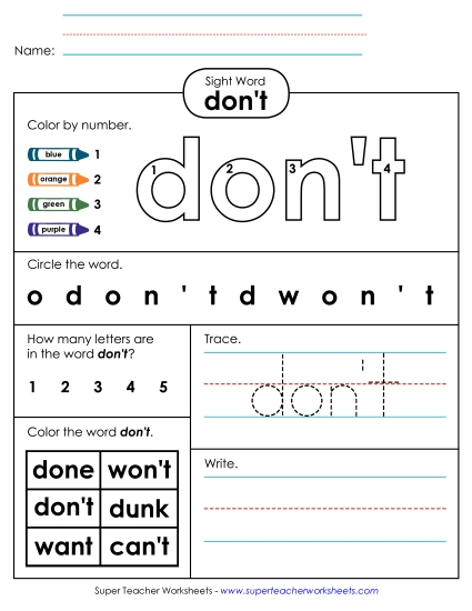 Worksheet 4: Don\'t