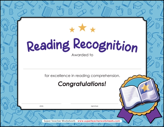 Reading Recognition Award