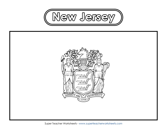 New Jersey Flag Coloring Page