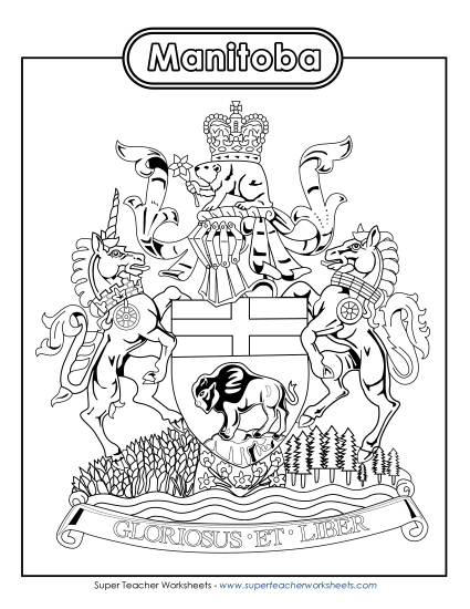 Manitoba Coat of Arms (Black & White)