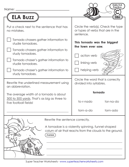 New ELA Buzz: Week 18<br>Worksheets 86 through 90 Worksheet