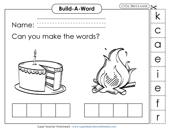 Build-a-Word: Cake and Fire