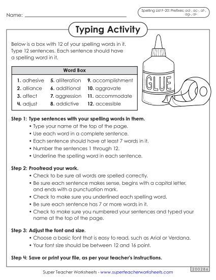 Typing Sentences (F-20)