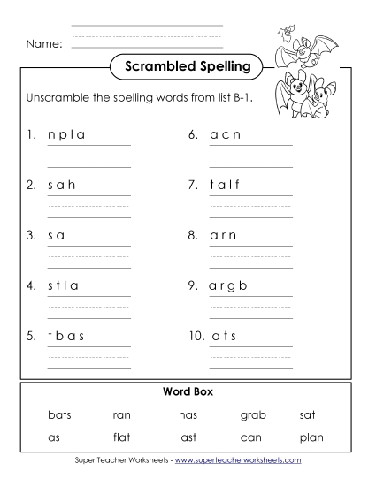 Scrambled Spellings (B-1)