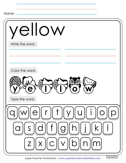 Write, Color, Type: Yellow