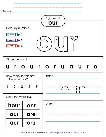 Worksheet 4: Our