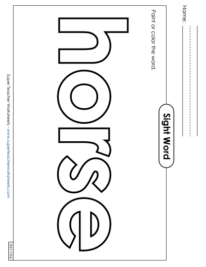 Paint or Color: Horse