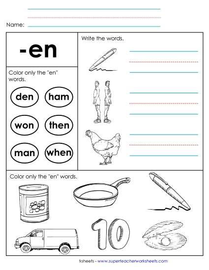 Worksheet 2 (-en Words)