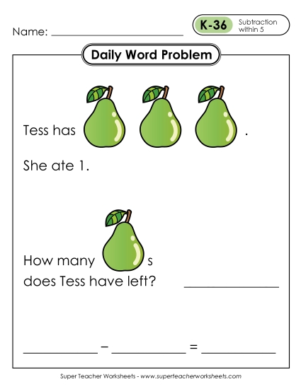 Daily Word Problems<br>K-36 through K-40