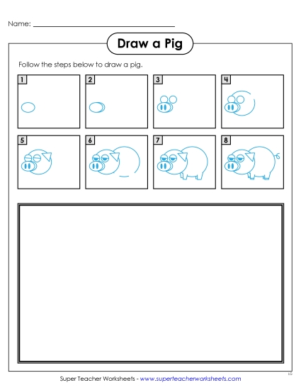 Draw a Pig Learning To Draw Worksheet
