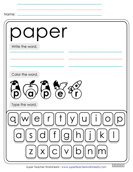 Write, Color, Type: Paper