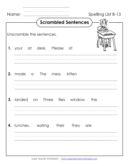 Scrambled Sentences (B-13)