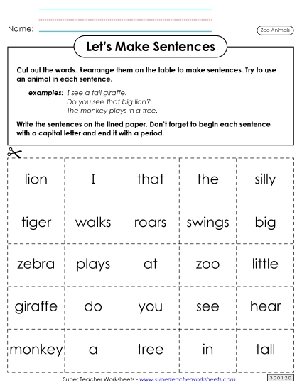Let\'s Make Sentences (Zoo Animals)