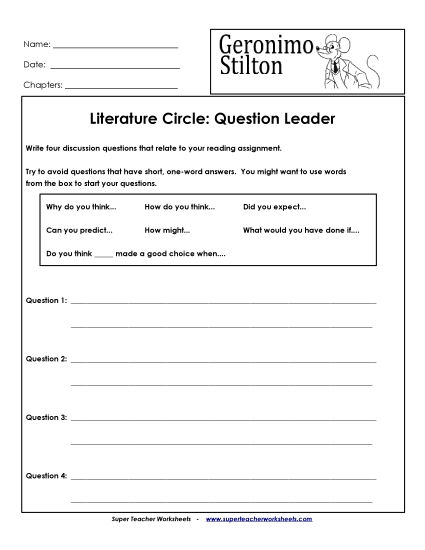 Literature Circles: Question Leader