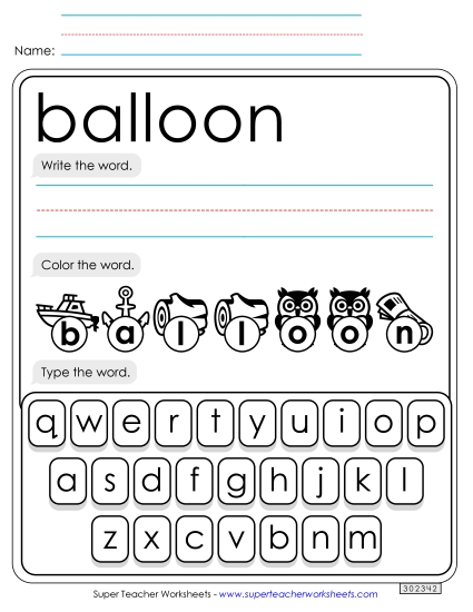 Write, Color, Type: Balloon