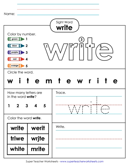 Worksheet 4: Write