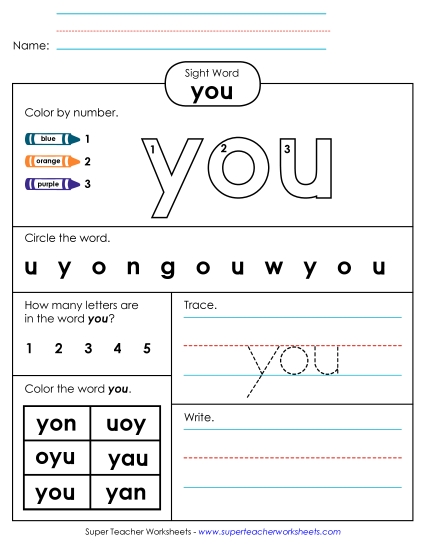Worksheet 4: You