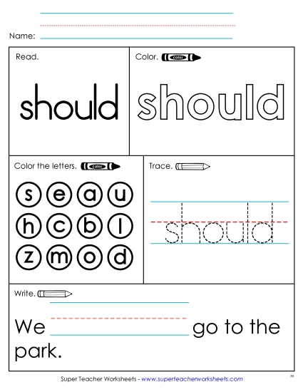 Worksheet 1: Should