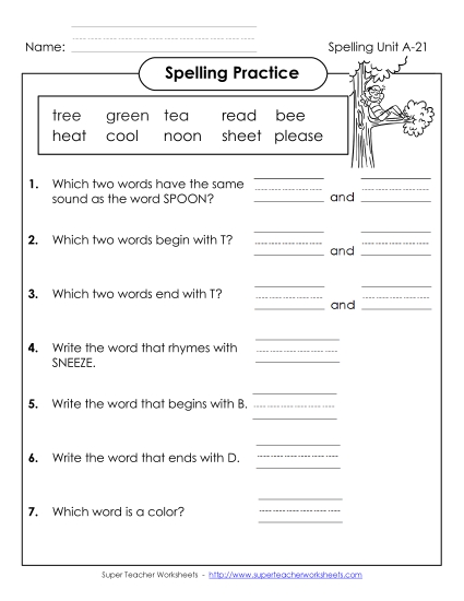 Spelling Practice (A-21)