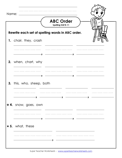 ABC Order - Word Sets (B-11)