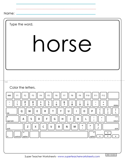 Type the Word: Horse