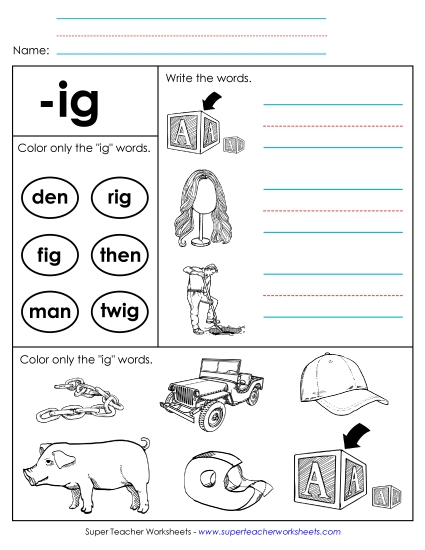 Worksheet 2 (-ig Words)