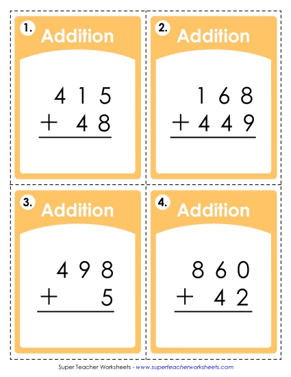 Addition Task Cards